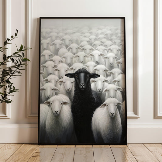 Black Sheep Motivation Poster, Modern Motivational Decor with Premium Matte FSC  Paper